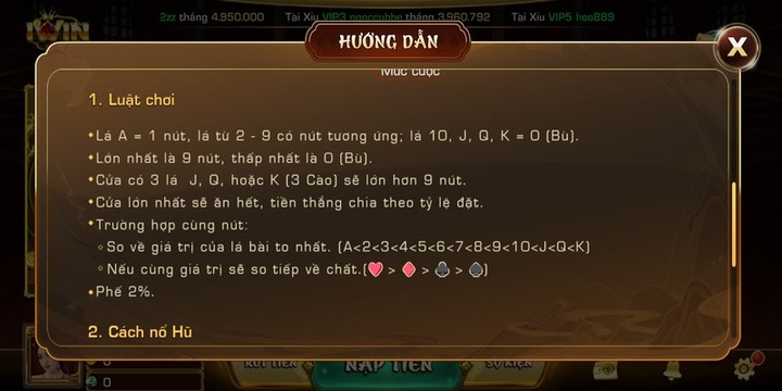 Tìm hiểu tất tần tật về luật chơi Bài cào rùa